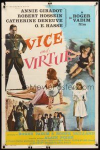 8p919 VICE & VIRTUE 1sh '62 Le Vice et la vertu, Roger Vadim, Catherine Deneuve, Annie Girardot