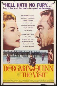 8p923 VISIT 1sh '64 Ingrid Bergman wants to kill her lover Anthony Quinn!