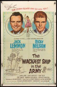 8p929 WACKIEST SHIP IN THE ARMY 1sh '60 Jack Lemmon & Ricky Nelson, the ocean roars & so will you!