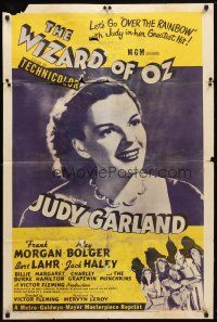 8p973 WIZARD OF OZ 1sh R55 Victor Fleming, Judy Garland all-time classic!