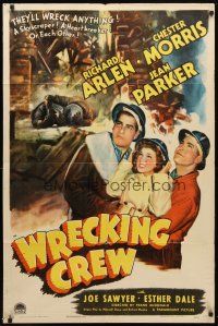 8p984 WRECKING CREW style A 1sh '42 Richard Arlen & Chester Morris will wreck anything!