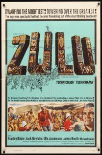 8p997 ZULU 1sh '64 Stanley Baker & Michael Caine English classic, dwarfing the mightiest!