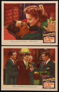 8r746 ANY NUMBER CAN PLAY 2 LCs '49 gambler Clark Gable, Alexis Smith, Barry Sullivan!