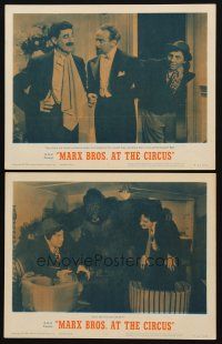 8r747 AT THE CIRCUS 2 LCs R62 Marx Brothers Groucho & Chico, including wacky fake ape scene!