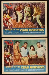 8r749 ATTACK OF THE CRAB MONSTERS 2 LCs '57 Roger Corman, Russell Johnson,Garland, Pamela Duncan!