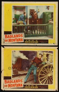 8r750 BADLANDS OF MONTANA 2 LCs '57 Rex Reason & Beverly Garland in western action!