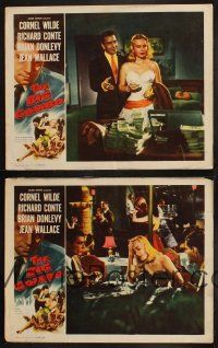 8r756 BIG COMBO 2 LCs '55 Richard Conte, sexy Jean Wallace, Lee Van Cleef, film noir!