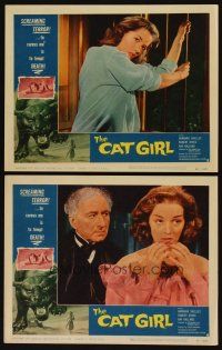 8r777 CAT GIRL 2 LCs '57 cool black panther, Barbara Shelley, to caress her is to tempt DEATH!