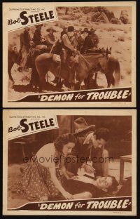 8r800 DEMON FOR TROUBLE 2 LCs R30s cowboy Bob Steele on horseback, pretty Gloria Shea