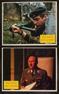 8r807 EAGLE HAS LANDED 2 LCs '77 Michael Caine w/ machine gun, Nazi Donald Pleasance, World War II!