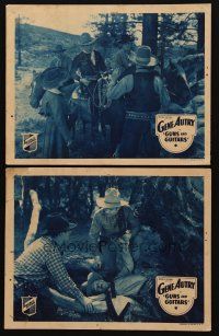 8r823 GUNS & GUITARS 2 LCs '36 great images of cowboy Gene Autry & Smile Burnette catching bad guys!