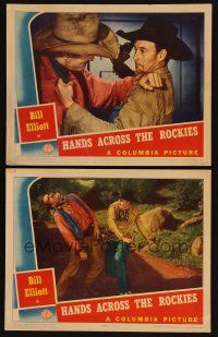 8r825 HANDS ACROSS THE ROCKIES 2 LCs '41 great close images of Wild Bill Elliott fighting bad guys!