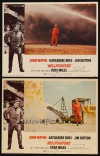 8r827 HELLFIGHTERS 2 LCs '69 John Wayne as fireman Red Adair, Katharine Ross, cool action scenes!