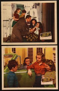 8r829 HOME SWEET HOMICIDE 2 LCs '46 cool images of Randolph Scott, Peggy Ann Garner, Lynn Bari!