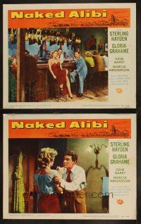 8r883 NAKED ALIBI 2 LCs '54 great images of sexy Gloria Grahame at bar, intense scene with Hayden!