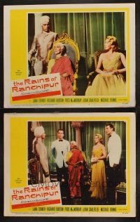 8r915 RAINS OF RANCHIPUR 2 LCs '55 Lana Turner, Richard Burton, rains couldn't wash their sin away!