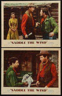 8r928 SADDLE THE WIND 2 LCs '57 cowboy John Cassavetes, Robert Taylor & Julie London!