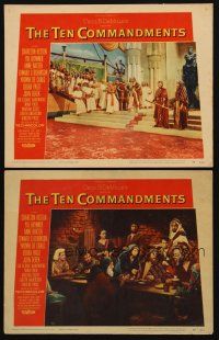 8r959 TEN COMMANDMENTS 2 LCs '56 Cecil B. DeMille classic starring Charlton Heston & Yul Brynner!