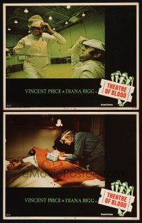 8r963 THEATRE OF BLOOD 2 LCs '73 great images of puppet master Vincent Price, English horror!