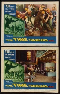 8r971 TIME TRAVELERS 2 LCs '64 cool Reynold Brown border art, wacky future aliens!
