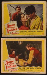 8r255 ANNE OF THE INDIES 7 LCs '51 history's fabulous pirate queen Jean Peters, Jacques Tourneur!