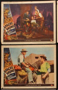 8r310 APACHE DRUMS 6 LCs '51 Val Lewton's last, cool images of Stephen McNally & Coleen Gray!