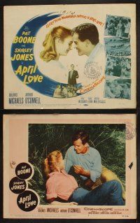 8r024 APRIL LOVE 8 LCs '57 great close up romantic images of Pat Boone & sexy Shirley Jones!