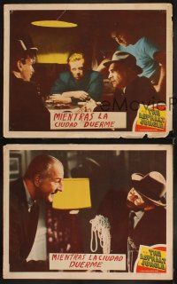 8r618 ASPHALT JUNGLE 3 LCs '50 Sterling Hayden, Jean Hagen, John Huston classic film noir!