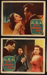 8r260 BETWEEN MIDNIGHT & DAWN 7 LCs '50 Mark Stevens, Gale Storm, hot-from-police-files realism!