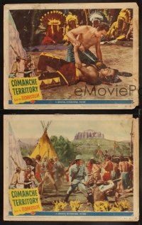 8r631 COMANCHE TERRITORY 3 LCs '50 Maureen O'Hara, Macdonald Carey, Native Americans!
