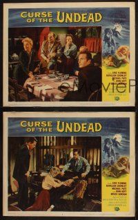 8r635 CURSE OF THE UNDEAD 3 LCs '59 Universal western horror, cool border art by Reynold Brown!