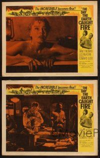 8r533 DAY THE EARTH CAUGHT FIRE 4 LCs '62 Val Guest sci-fi, Janet Munro, Leo McKern, Edward Judd!