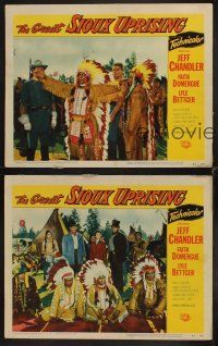 8r657 GREAT SIOUX UPRISING 3 LCs '53 Jeff Chandler & Faith Domergue, savage fury of Indian wars!