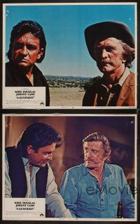 8r545 GUNFIGHT 4 LCs '71 great images of Kirk Douglas & music legend Johnny Cash!