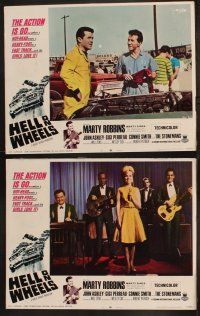 8r661 HELL ON WHEELS 3 LCs '67 cool vintage NASCAR stock car art, Marty Robbins sings & races!