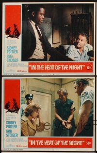 8r447 IN THE HEAT OF THE NIGHT 5 LCs '67 Sidney Poitier, Rod Steiger, Warren Oates, crime classic!