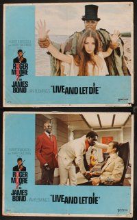 8r296 LIVE & LET DIE 7 LCs '73 Roger Moore as James Bond, sexy Jane Seymour, Yaphet Kotto!