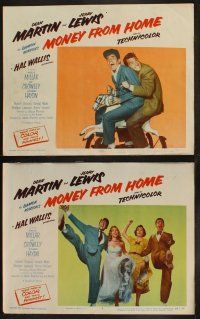 8r155 MONEY FROM HOME 8 LCs '54 cool images, 3-D Dean Martin with wacky horse jockey Jerry Lewis!