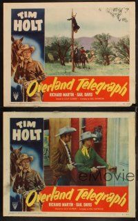 8r565 OVERLAND TELEGRAPH 4 LCs '51 cowboy Tim Holt, Richard Martin, pretty Gail Davis!