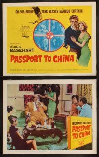 8r180 PASSPORT TO CHINA 8 LCs '61 Richard Basehart tries to help Lisa Gastoni flee Red China!