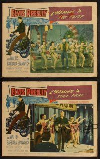 8r576 ROUSTABOUT 4 LCs '64 roving, restless, reckless Elvis Presley w/motorcycle & guitar!