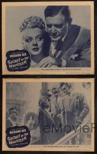 8r582 SECRET OF THE WHISTLER 4 LCs '46 detective Richard Dix & Leslie Brooks, greatest love murder!