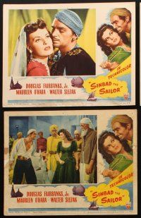 8r383 SINBAD THE SAILOR 6 LCs '46 Douglas Fairbanks Jr. & Maureen O'Hara out of the Arabian Nights!