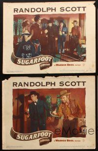 8r492 SUGARFOOT 5 LCs '51 cowboy Randolph Scott in western action & w/pretty Adele Jergens!