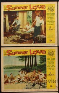 8r493 SUMMER LOVE 5 LCs '58 young John Saxon plays guitar for pretty girls on the beach!