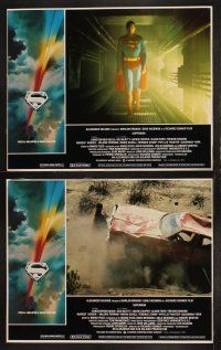 8r212 SUPERMAN 8 LCs '78 comic book hero Christopher Reeve, Gene Hackman, Margot Kidder, Peak art!