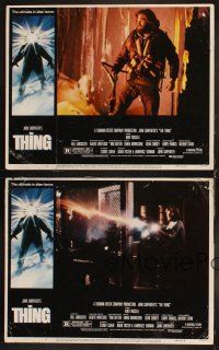 8r595 THING 4 LCs '82 John Carpenter, cool sci-fi horror border art, Kurt Russell!
