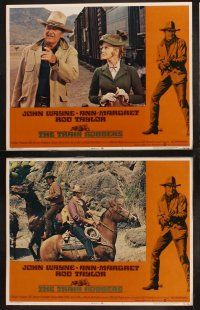 8r227 TRAIN ROBBERS 8 LCs '73 great image of cowboy John Wayne & sexy Ann-Margret, Rod Taylor!