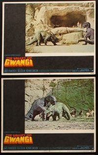 8r403 VALLEY OF GWANGI 6 LCs '69 Ray Harryhausen, FX images of cowboys and fighting dinosaurs!