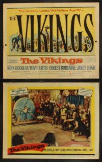 8r233 VIKINGS 8 LCs '58 Kirk Douglas, beautiful Janet Leigh, Tony Curtis, Richard Fleischer!